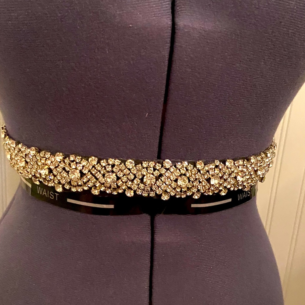 Rhinestone belt used for formal gowns